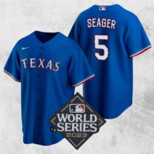 Men's Or Youth Corey Seager #5 Texas Rangers 2023 World Series Home Jersey Blue Christmas Gift