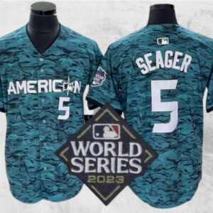 Men's Or Youth Corey Seager #5 Texas Rangers 2023 World Series Home Jersey Teal Christmas Gift