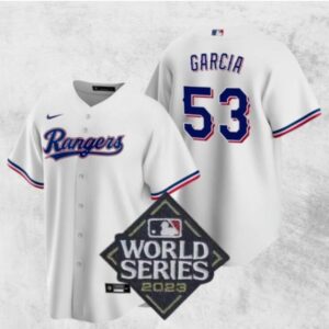 Men's Or Youth Adolis Garcia #53 Texas Rangers 2023 World Series Home Jersey White Christmas Gift