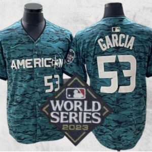 Men's Or Youth Adolis Garcia #53 Texas Rangers 2023 World Series Home Jersey Teal Christmas Gift