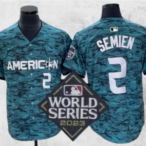 Men's Or Youth Marcus Semien #2 Texas Rangers 2023 World Series Home Jersey Teal Christmas Gift