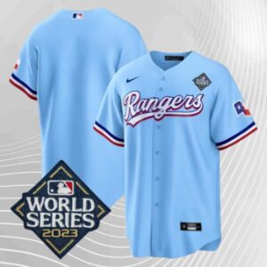 Men's Or Youth Texas Rangers 2023 World Series Home Jersey Light Blue Christmas Gift