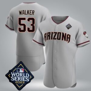 Men's Or Youth Christian Walker #53 Arizona Diamondbacks 2023 World Series Home Jersey - Gray Christmas Gift