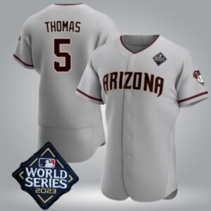 Men's Or Youth Alek Thomas #5 Arizona Diamondbacks 2023 World Series Home Jersey - Gray Christmas Gift