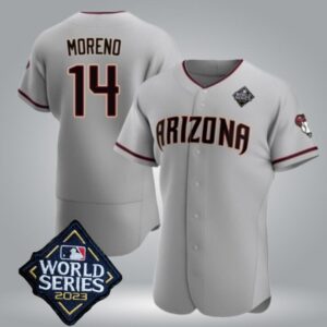 Men's Or Youth Gabriel Moreno #14 Arizona Diamondbacks 2023 World Series Home Jersey - Gray Christmas Gift
