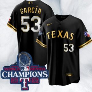 Men's Or Youth Adolis Garcia #53 Texas Rangers 2023 World Series Champions Jersey Black Christmas Gift