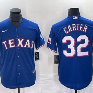 Men's Or Youth Evan Carter #32 Texas Rangers Home Jersey Royal Christmas Gift