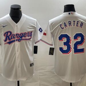 Men's or Youth Evan Carter #32 Texas Rangers Home Jersey White Christmas Gift