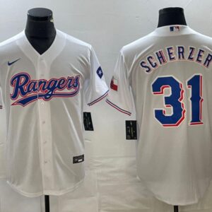 Men's Or Youth Max Scherzer #31 Texas Rangers Home Jersey White Christmas Gift
