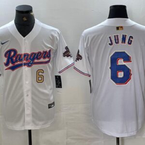 Men's Josh Jung #6 Texas Rangers Chamionps Home Jersey White Christmas Gift