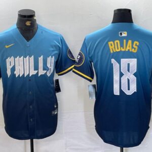 Men's Johan Rojas #18 Philadelphia Phillies 2024 City Connect Limited Player Jersey Blue