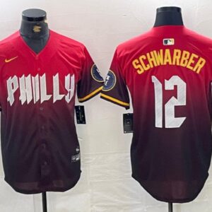Men's Kyle Schwarber #12 Philadelphia Phillies 2024 City Connect Limited Player Jersey Red