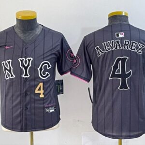 Youth Francisco Alvarez #4 New York Mets 2024 City Connect Limited Player Jersey Graphite Gift