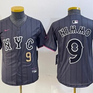 Youth Brandon Nimmo #9 New York Mets 2024 City Connect Limited Player Jersey Graphite Gift