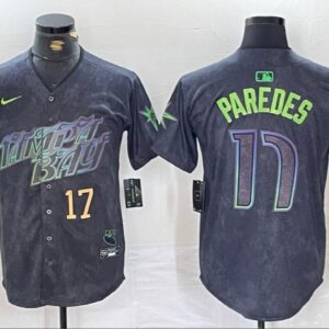 Men's Isaac Paredes #17 Tampa Bay Rays 2024 City Connect Limited Jersey Charcoal Gift