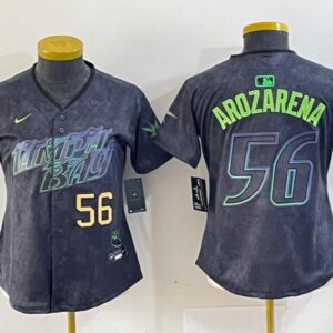 Women's Randy Arozarena #56 Tampa Bay Rays 2024 City Connect Limited Jersey Charcoal Gift