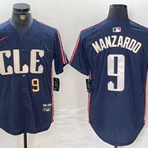 Men's Kyle Manzardo #9 Cleveland Guardians 2024 City Connect Limited Jersey - Navy