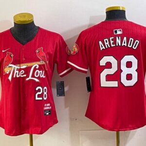 Women's or Youth Nolan Arenado #28 St. Louis Cardinals 2024 City Connect Limited Player Jersey - Red