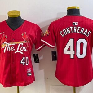 Women's or Youth Willson Contreras #40 St. Louis Cardinals 2024 City Connect Limited Jersey Red