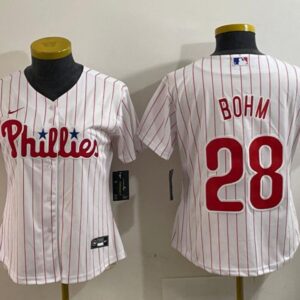 Women's Alec Bohm #28 Philadelphia Phillies Home Player Name Jersey - White