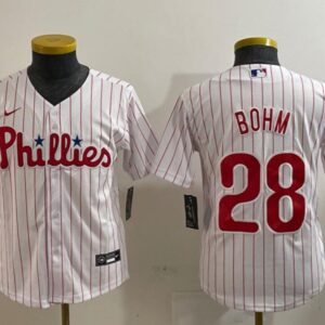 Youth Alec Bohm #28 Philadelphia Phillies Home Player Name Jersey - White