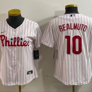 Women's J.T. Realmuto #10 Philadelphia Phillies Home Player Name Jersey - White