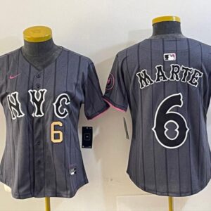 Women's or Youth Starling Marte #6 New York Mets 2024 City Connect Limited Player Jersey Graphite