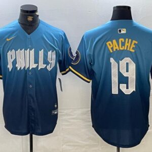 Men's Cristian Pache #19 Philadelphia Phillies 2024 City Connect Limited Player Jersey Blue