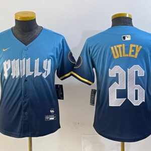 Women's or Youth Chase Utley #26 Philadelphia Phillies 2024 City Connect Limited Jersey Blue