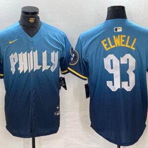 Men's Elwell #93 Philadelphia Phillies 2024 City Connect Limited Player Jersey Blue