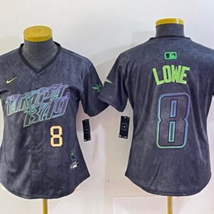 Women's Brandon Lowe #8 Tampa Bay Rays 2024 City Connect Limited Jersey Charcoal Gift