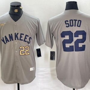 Men's Juan Soto #22 New York Yankees Away Limited Player Jersey - Gray Christmas Gift