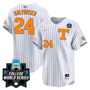 Seth Halvorsen Jersey #24 Tennessee Volunteers 2024 College World Series NCAA Baseball Pinstripe