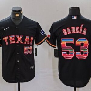Men's Adolis Garcia #53 Rangers Fashion Jersey Black Christmas Gift