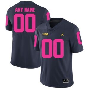 Custom Michigan Wolverines Jersey Name and Number NCAA College Football Navy Pink