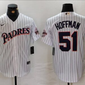 Men's Trevor Hoffman #51 San Diego Padres Home Player Jersey - White Christmas Gift