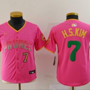 Youth H.S.KIM #7 San Diego Padres Limited Player Jersey - Pink Christmas Gift