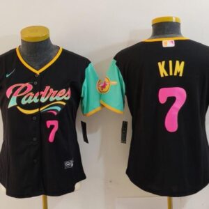 Women's or Youth H.S.KIM #7 San Diego Padres City Connect Limited Jersey - Black
