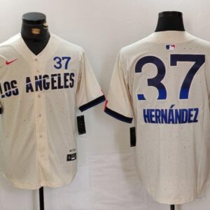 Men's Teoscar Hernandez #37 Los Angeles Dodgers 2024 City Connect Limited Player Jersey - Cream