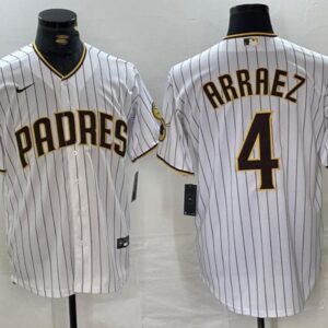 Men's Luis Arraez #4 San Diego Padres Home Player Jersey - White Christmas Gift