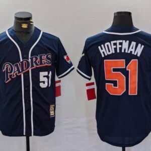 Men's Trevor Hoffman #51 San Diego Padres Home Player Jersey - Navy Christmas Gift