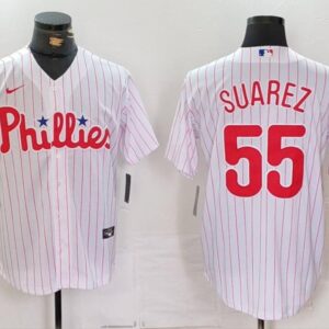 Men's Ranger Su?rez #55 Philadelphia Phillies Home Limited Player Jersey White Christmas Gift