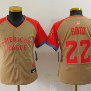 Youth Juan Soto #22 American League 2024 MLB All-Star Game Limited Player Jersey - Cream