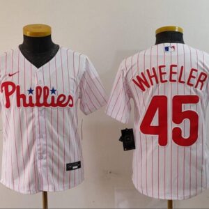 Youth Zack Wheeler #45 Philadelphia Phillies Home Limited Player Jersey White Christmas Gift
