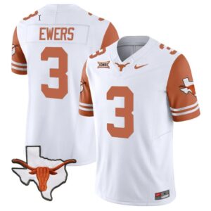 Quinn Ewers Jersey #3 Texas Longhorn Vapor Limited College Football Orange Sleeves