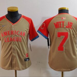 Youth Bobby Witt Jr. #7 American League 2024 All-Star Game Limited Player Jersey - Cream
