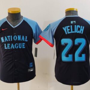 Youth Christian Yelich #22 National League 2024 All-Star Game Limited Player Jersey - Navy