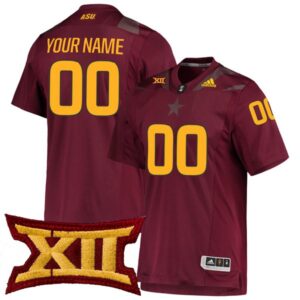 Custom Arizona State Sun Devils Jersey Name and Number College Football Maroon Premier Stitched