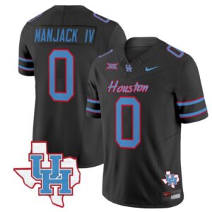 Manjack IV Jersey #0 Houston Cougars Oilers Inspired Vapor College Football Black Stitched