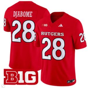 Dariel Djabome Jersey #28 Rutgers Scarlet Knights Vapor Limited Football Red